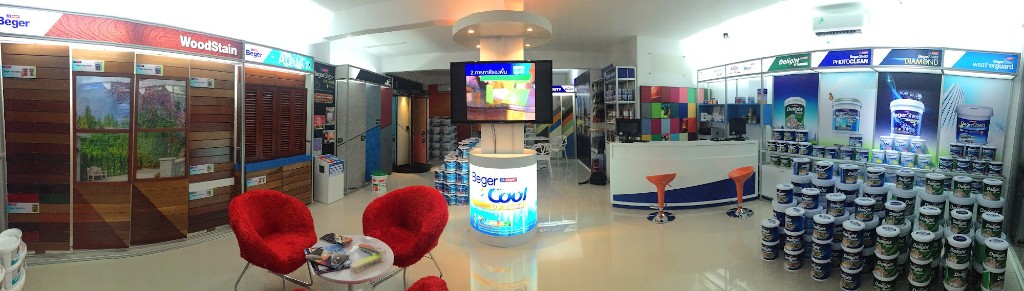 Beger paint showroom interior at DhiColors